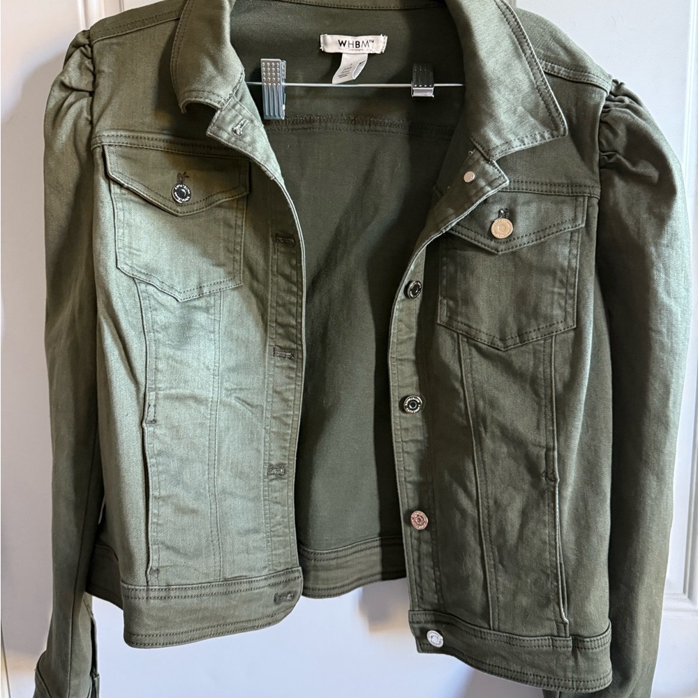 White House Black Market Olive Women's Jean Jacket